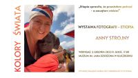 Na plakacie fotografia przedstawiająca autorkę wystawy