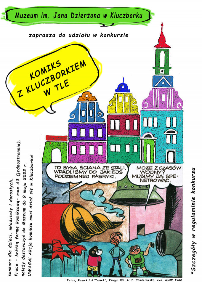 Komiks z Kluczborkiem w tle - konkurs (szczegóły na plakacie i w regulaminie)