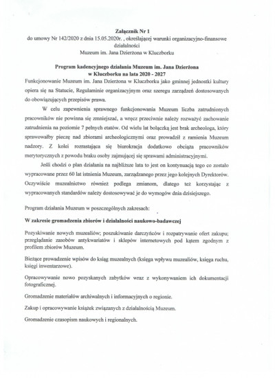 Program kadencyjnego działania Muzeum, s.1